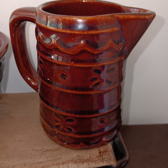 Vintage Mar-crest Monmouth Pottery Daisy And Dot Creamer And Bowl - Picture 5 of 7